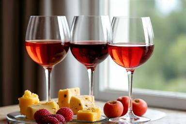 Verres de vin avec différents types de fromages pour le pairing